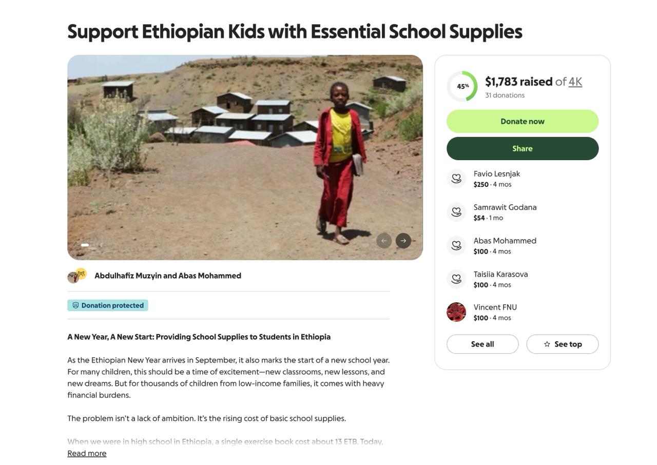 Egnaw GoFundMe Campaign