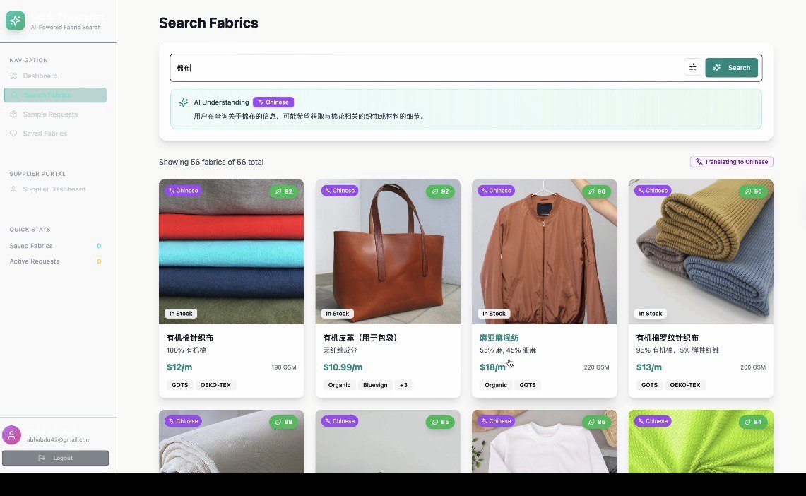 Fabric Fingerprint Searching Option